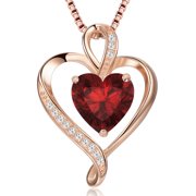 LAVUMO Heart Necklaces for Women 925 Sterling Silver Pendant Necklace Rose Gold White Gold/14K Gold Plated Love Necklace for Her Girlfriend Wife Valentines Day Birthday Women Jewelry Gifts 18"+2"