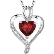 LAVUMO Heart Necklaces for Women 925 Sterling Silver Pendant Necklace Rose Gold White Gold/14K Gold Plated Love Necklace for Her Girlfriend Wife Valentines Day Birthday Women Jewelry Gifts 18"+2"