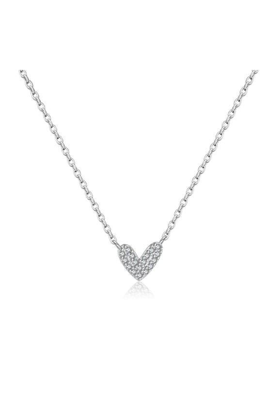 Heart Necklaces for Women Dainty 14k Gold Plated Non Tarnish Cz Diamond Pendant Necklace Cute Simple Small Pave Heart Chocker Necklace for Women Gift 14 16 18inch