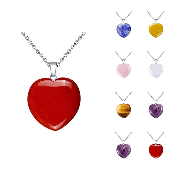 Heart Necklaces for Women Natural Stone Pendant Necklace Fashion Jewelry Accessories Gift