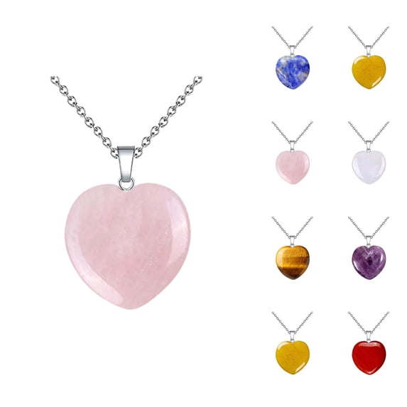 Heart Necklaces for Women Natural Stone Pendant Necklace Fashion Jewelry Accessories Gift