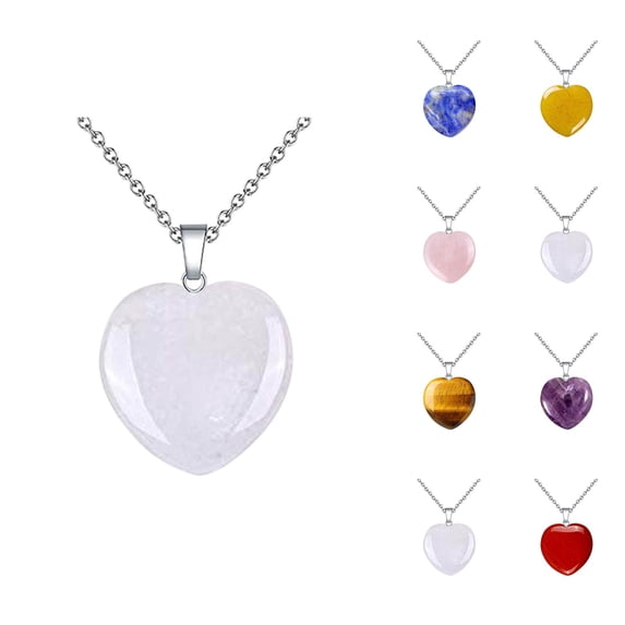 Heart Necklaces for Women Natural Stone Pendant Necklace Fashion Jewelry Accessories Gift