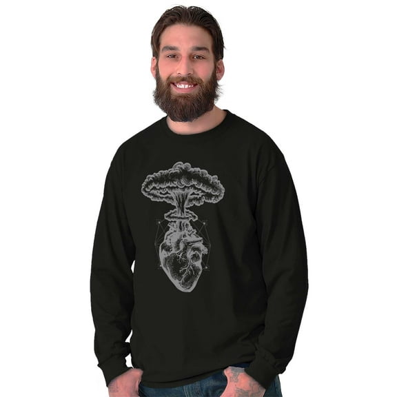 Heart Nuclear Explosion Symbolic Long Sleeve TShirt Men Women Brisco Brands X