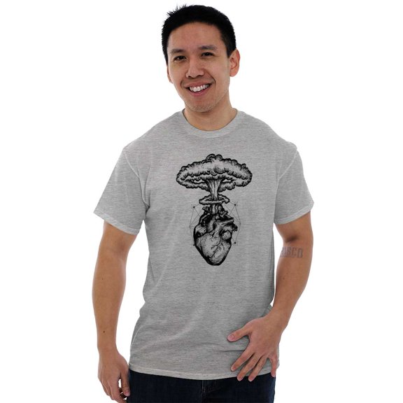 Heart Nuclear Explosion Symbolic Men's Graphic T Shirt Tees Brisco Brands X