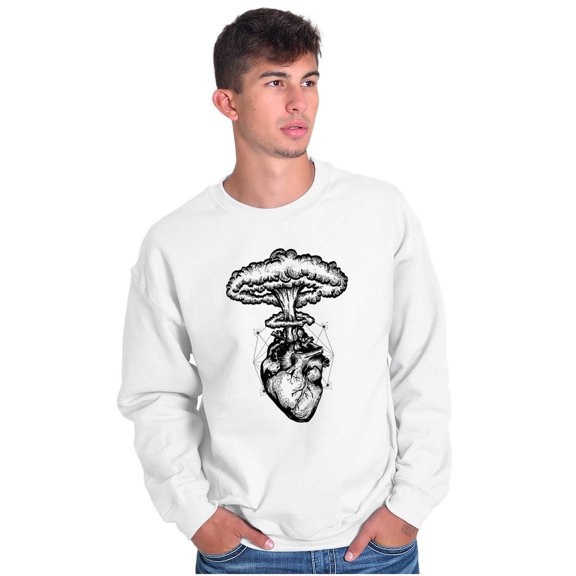 Heart Nuclear Explosion Symbolic Sweatshirt for Men or Women Brisco Brands S