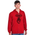thumbnail image 1 of Heart Nuclear Explosion Symbolic Zip Up Hoodie Men's Women's Brisco Brands X, 1 of 6