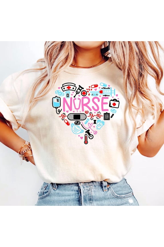 Heart Nurse Shirt, Cardiac Nurse T-Shirt, Stethoscope Heart Shirts, Nurse Shirt For Women, Cute Rn Nurse Shirts, Registered Nurse T-Shirts Unisex S-5XL Hot Trending Shirt, Vintage Birthday Gift