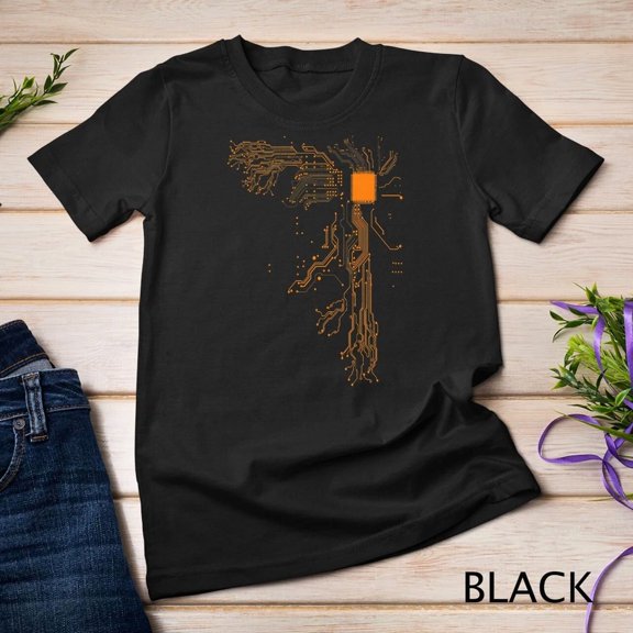 Heart Of Tech Nerd Computer Core Processor Engineering Graphic Shirt,for unisex up to 5XL