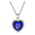 thumbnail image 1 of Heart Of The Ocean Gemstone Necklace - Classic Temperament Heart Shaped Pendant for and Style, 1 of 5