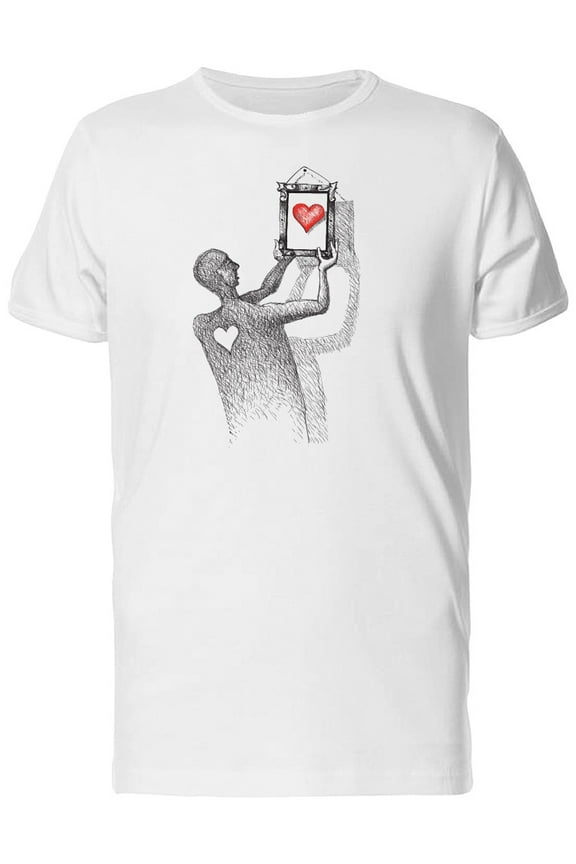 Heart On A Frame, Sketch T-Shirt Men -Image by Shutterstock, Male Medium