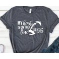 thumbnail image 1 of Heart On The Line Football TShirt Custom Football Shirts Personalization Football Tees Mom, 1 of 3