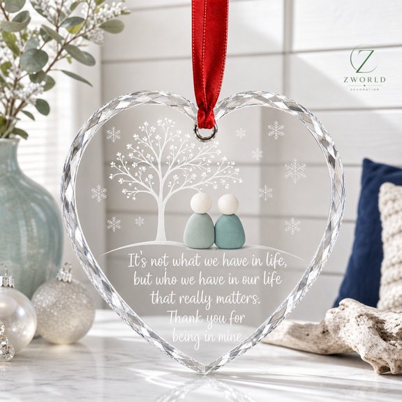 Heart Ornament Friendship Quote Acrylic Hanging Decoration for Friend