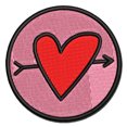 thumbnail image 1 of Heart Outline with Arrow Applique Multi-Color Embroidered Hook & Loop Patch - 2.5 Inch Small, 1 of 5