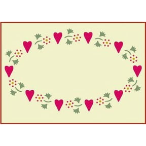 Heart Oval Border Stencil - DIY Art & Craft Reusable Sturdy Flexible Painting Template 10 mil Plastic Mylar Wall Floor Tile Craft Stencils - The Artful Stencil