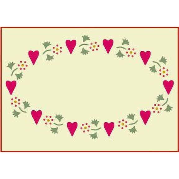 Heart Oval Border Stencil - DIY Art & Craft Reusable Sturdy Flexible Painting Template 10 mil Plastic Mylar Wall Floor Tile Craft Stencils - The Artful Stencil