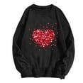 thumbnail image 1 of Heart Oversized Sweatshirts for Women Valentines Day Casual Crewneck Long Sleeve Pullover Cute Tops, 1 of 4