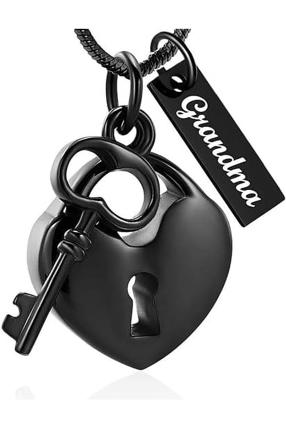 Heart Padlock Cremation Jewelry Urn Necklaces for Ashes Stainless Personalized Steel Key with My Heart Urn Pendant Memorial Ash Holder Keepsake Necklace