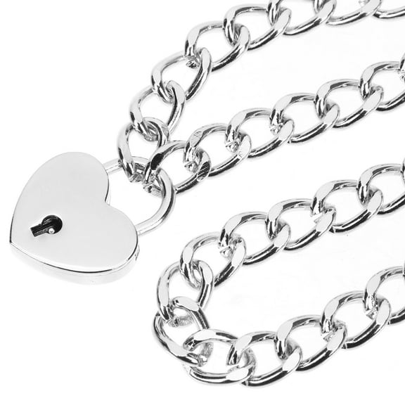 Heart Padlock Necklace Padlock Choker with Lock and Key for Men and Women