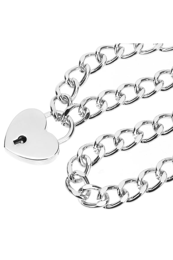 Heart Padlock Necklace Padlock Choker with Lock and Key for Men and Women