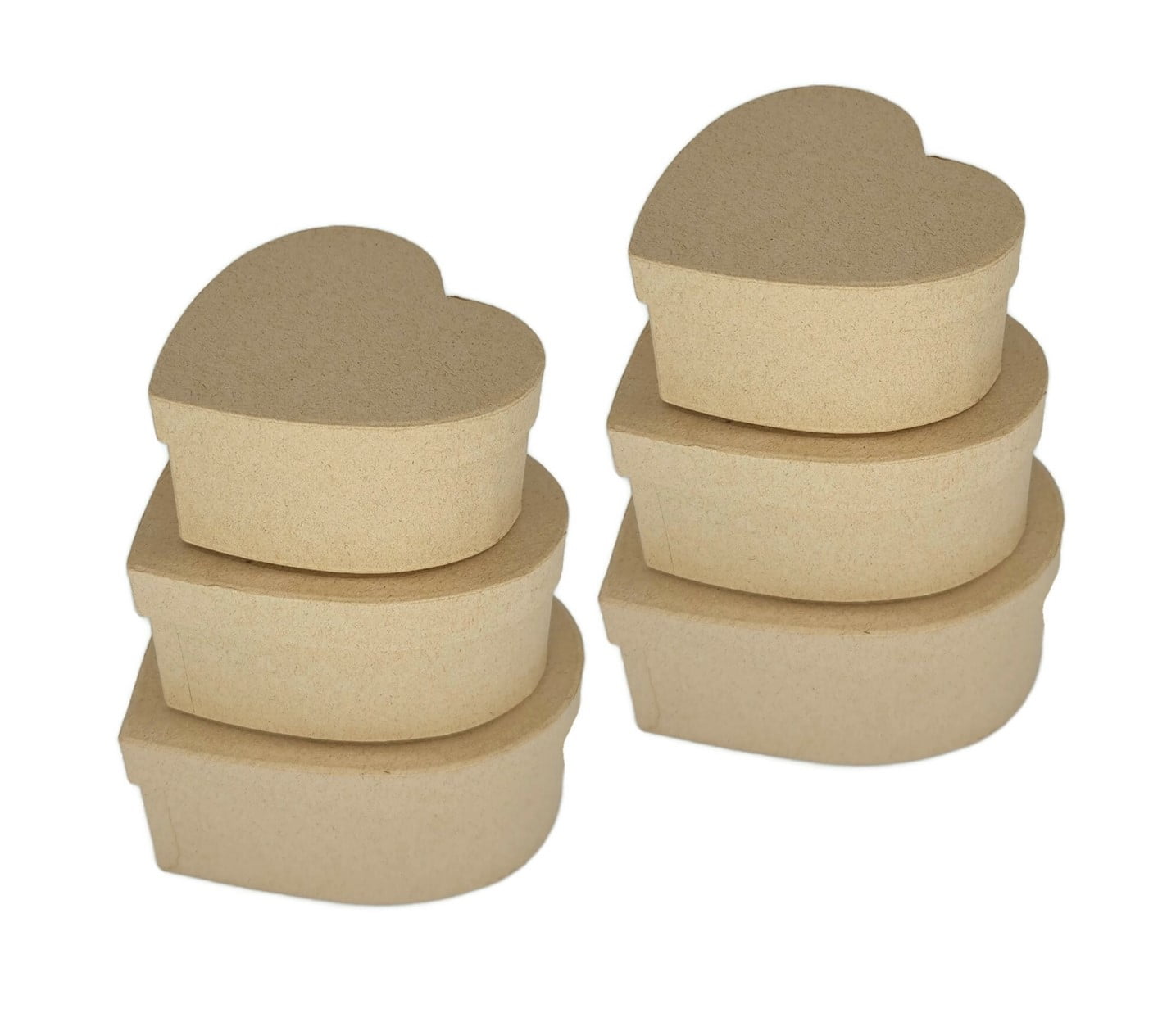 Heart Paper Mache Nesting Boxes Small Set of 6 Paper Mache Boxes with