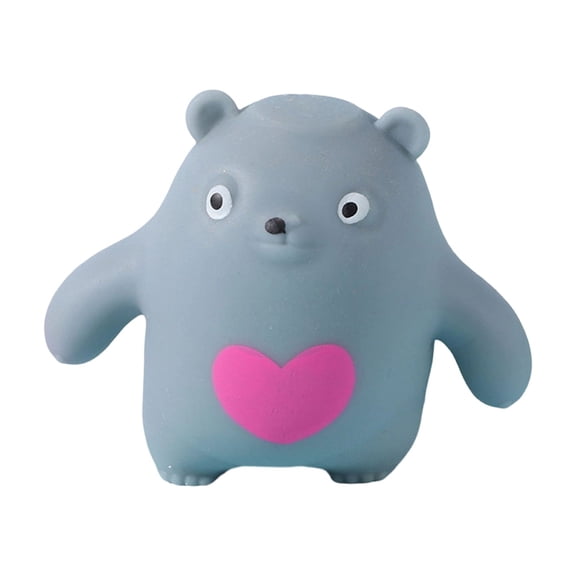 Heart Pattern Bear Squeeze Tool, Stress Relief Decompression Tool, Soft Teddy Bear Sensory Item, Anxiety Reducing Hand Tool,Gray