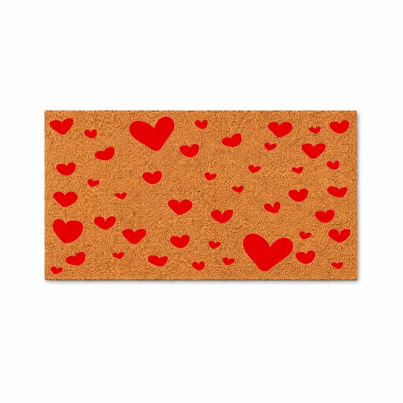 Heart Pattern Doormat, Red Hearts Welcome Mat, Valentine’s Day Decor, Front Door Entry Rug, New Home Closing Gift, Gift for Her 2083 (16x24 inches) 2083
