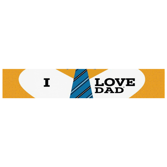 Heart Pattern I Love Dad Decorative Banner Tie Design Father's Day Celebration for Father's Day Celebration Party Decoration Indoor Use