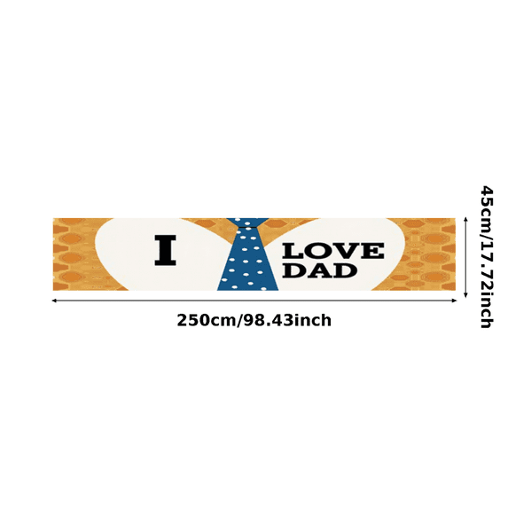 Heart Pattern I Love Dad Decorative Banner Tie Design Father's Day Celebration for Father's Day Celebration Party Decoration Indoor Use