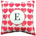 thumbnail image 1 of Heart Pattern Monogram Decorative Pillow - 16" x 16", E, 1 of 1