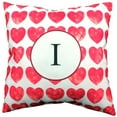 thumbnail image 1 of Heart Pattern Monogram Decorative Pillow - 16" x 16", I, 1 of 3
