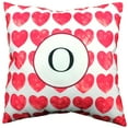 thumbnail image 1 of Heart Pattern Monogram Decorative Pillow - 16" x 16", O, 1 of 8