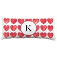 thumbnail image 1 of Heart Pattern Monogram Decorative Pillow - 16" x 6", K, 1 of 3