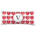 thumbnail image 1 of Heart Pattern Monogram Decorative Pillow - 16" x 6", V, 1 of 3