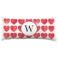 thumbnail image 1 of Heart Pattern Monogram Decorative Pillow - 16" x 6", W, 1 of 4