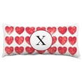 thumbnail image 1 of Heart Pattern Monogram Decorative Pillow - 16" x 6", X, 1 of 8