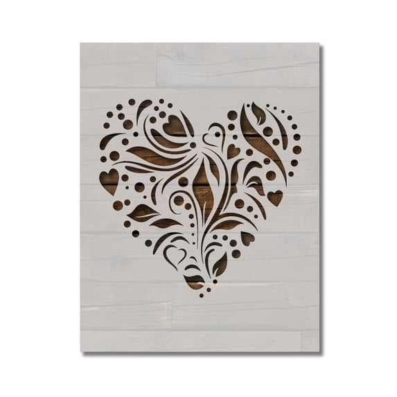 Heart Pattern Stencil Template Reusable 8.5 x 11 Inches for Painting on ...