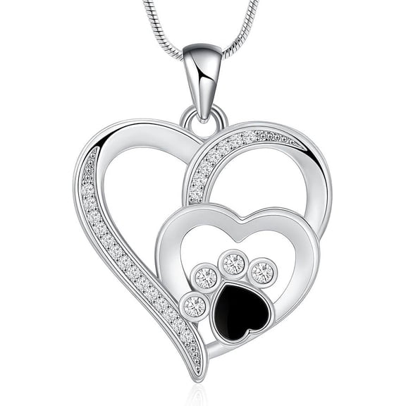 Heart Paw Print Urn Necklace for Ashes for Women Cremation Jewelry Stainless Steel Memorial Pendant Gifts for Dog Cat Ash Holder