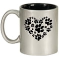 thumbnail image 1 of Heart Paw Prints Ceramic Coffee Mug Tea Cup Gift for Her, Sister, Wife, Best Friend, Birthday, Cute, Graduation, Pet Parent, Animal Lover, Dog Print, Cat Print, National Pet Day (11oz Silver), 1 of 1