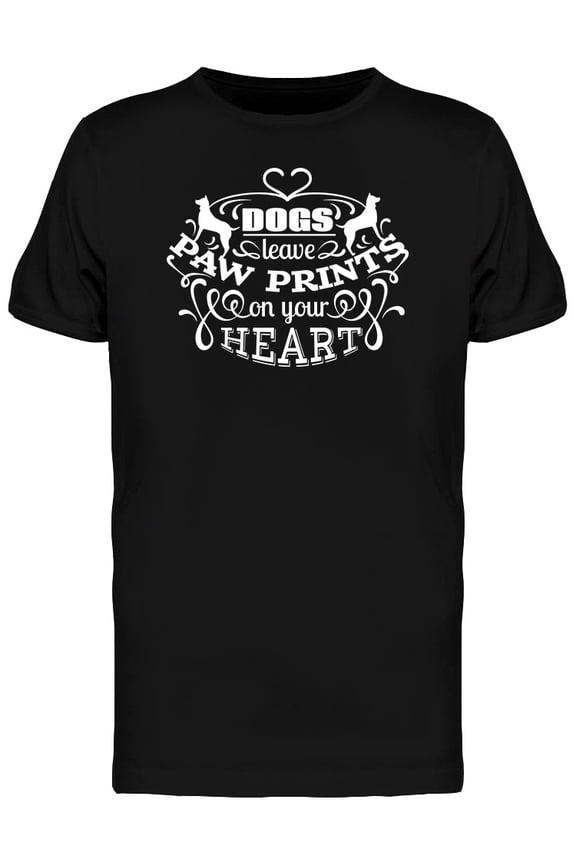 Heart Paw Prints T-Shirt Men -Image by Shutterstock, Male Large