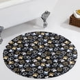 thumbnail image 1 of Heart Paws on Black Round Carpet Circle Rug Outdoor Patio Area Rug Washable Large Area Rugs Hallway Room Decor Fitness Mats, 1 of 8