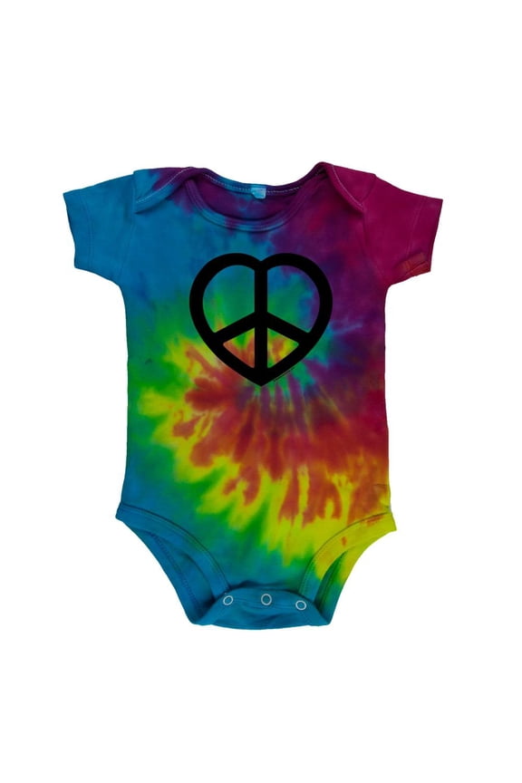 Heart Peace Sign Soft Baby One Piece Rainbow 18-24 M