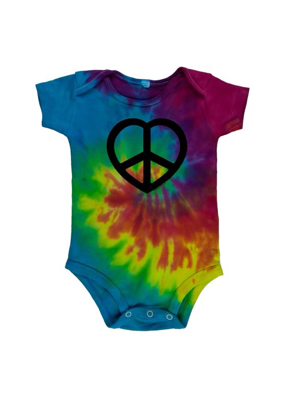 Heart Peace Sign Soft Baby One Piece Rainbow 18-24 M