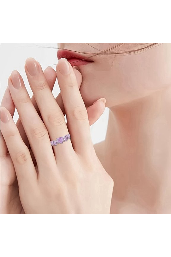 Heart Peach Ring for Women Elegant Valentine's Day Jewelry Birthday Present Symbolic Accessory