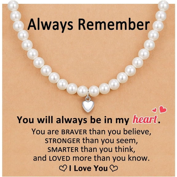 Heart Simulated Pearl Necklace, Birthday Graduation Christmas First Communion Comfirmation Easter Gifts