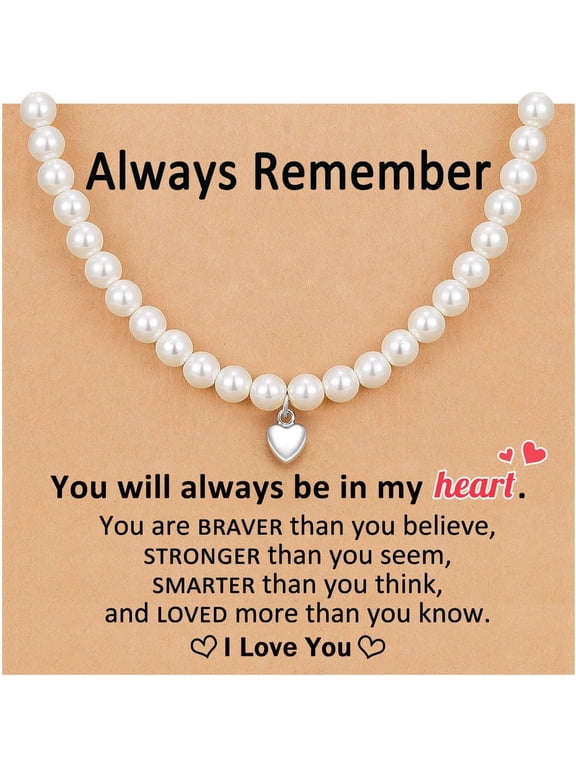 Heart Simulated Pearl Necklace, Birthday Graduation Christmas First Communion Comfirmation Easter Gifts