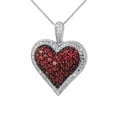 thumbnail image 1 of Heart Pendant 2Ct Round Cut Lab Created Red Ruby Diamond 14k White Gold Plated, 1 of 1