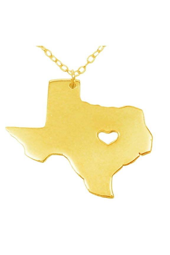 Heart Pendant Necklace – Anniversary Jewelry Gift Necklace Gold And Silver Rose Gold Tricolor Texas Necklace USA State Stainless Steel Map Necklace