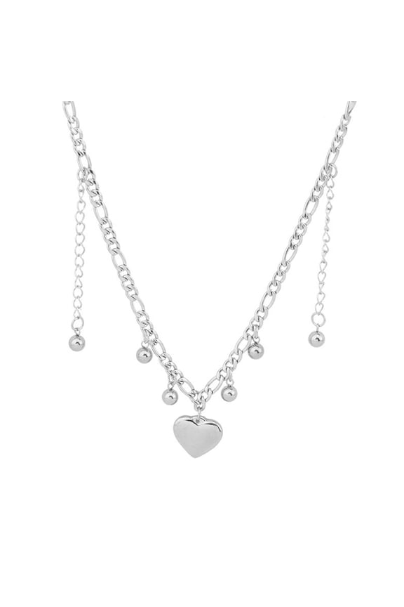 Heart Pendant Necklace for Women Egirl Korean Fashion Punk Clothing Necklace Sweater Neck Chain Trend Jewelry