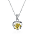 thumbnail image 1 of Heart Pendant Necklaces for Women, 1CT Moissanite Diamond Necklace, D Color VVS1 Blue Green Pink Moissanite Necklaces,925 Sterling Silver Heart Jewelry Gifts with Certificate, 1 of 9