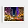 thumbnail image 1 of The Heart of Philadelphia - Philadelphia Pennsylvania Photography Cityscape Architecture Nightlife Skyline Street Photography Neon Sign Travel Poster White Framed Wall Art Print 9 x 12 inches, 1 of 3